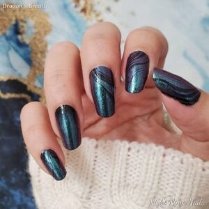 Color Street Dragon's Breath Teal Blue Marble Nail Polish Strips